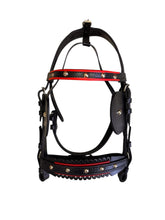 Szemzős fogatos kantár piros béléssel